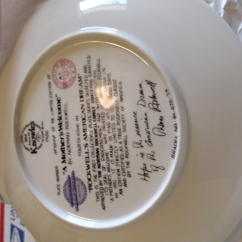 5 AUTHENTICATED NORMAN ROCKWELL PLATES - Picture 11 of 14